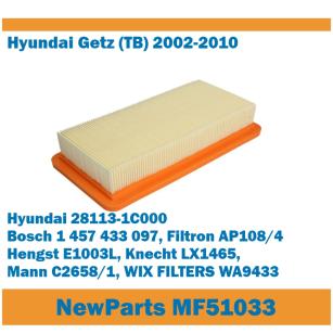 NewParts Filtr powietrza MF51033 Hyundai Getz zamiennik Filtron AP108/4 MF51033