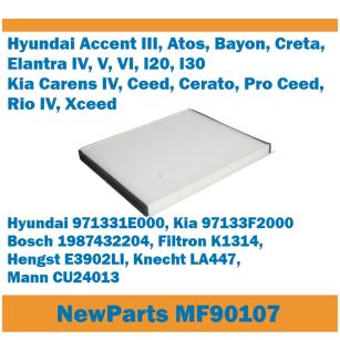 NewParts Filtr kabinowy Hyundai Kia zamiennik Filtron K1314 MF90107