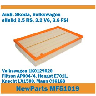 NewParts Filtr powietrza Audi, Skoda, Volkswagen 3.2V6 3.6FSI zamiennik Filtron AP004/4 MF51019