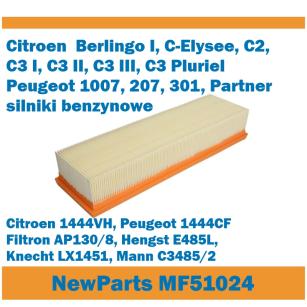 NewParts Filtr powietrza Citroen Peugeot zamiennik Filtron AP130/8 MF51024