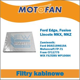 NewParts Filtr kabinowy Ford Fusion Edge Lincoln MKX MKZ zamiennik Fram CF11775 WIX WP10084 MF90037