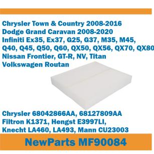 NewParts Filtr kabinowy Chrysler Dodge Infiniti Nissan zamiennik WIX 24479 MF90084