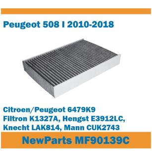 NewParts Filtr kabinowy z węglem aktywnym Peugeot 508 I zamiennik Filtron K1327A MF90139C